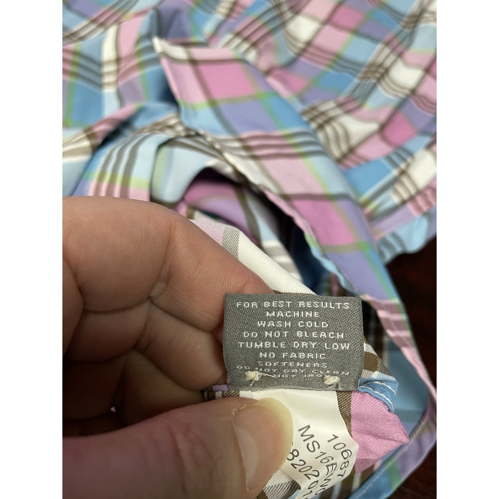 Peter Millar Summer Comfort Performance Mens Pink Blue Plaid Button Up Shirt M - Picture 6 of 14